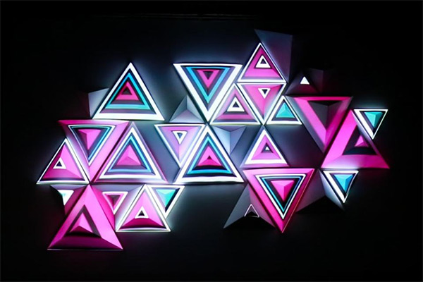 LED-Wand der DJ-Kabine